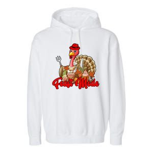 Feast Mode Turkey Thanksgiving Holiday Garment-Dyed Fleece Hoodie