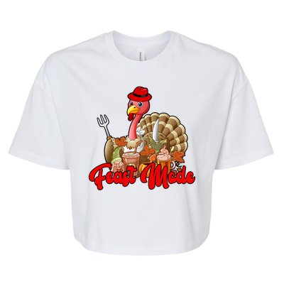 Feast Mode Turkey Thanksgiving Holiday Bella+Canvas Jersey Crop Tee