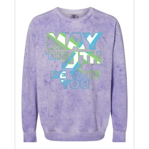 Funny May The 4th Be With You Colorblast Crewneck Sweatshirt