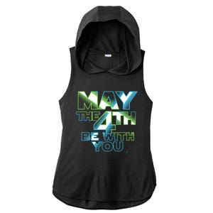 Funny May The 4th Be With You Ladies PosiCharge Tri-Blend Wicking Draft Hoodie Tank