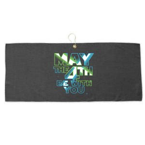 Funny May The 4th Be With You Large Microfiber Waffle Golf Towel