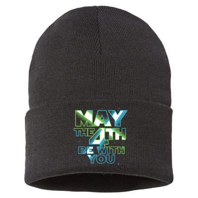 Funny May The 4th Be With You Sustainable Knit Beanie