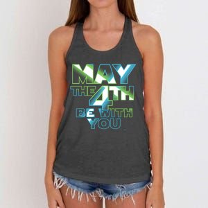 Funny May The 4th Be With You Women's Knotted Racerback Tank