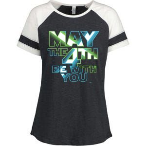 Funny May The 4th Be With You Enza Ladies Jersey Colorblock Tee