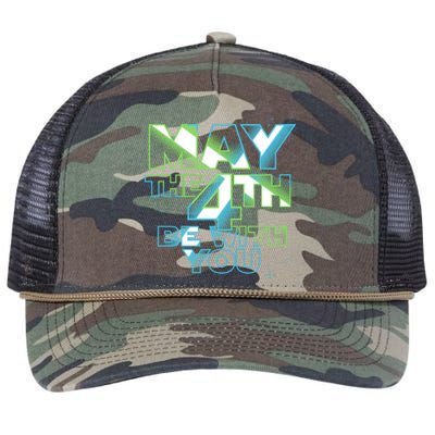 Funny May The 4th Be With You Retro Rope Trucker Hat Cap