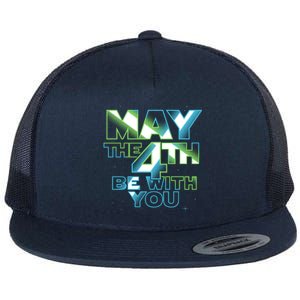 Funny May The 4th Be With You Flat Bill Trucker Hat