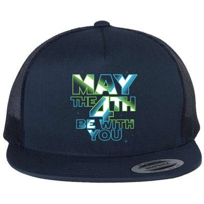 Funny May The 4th Be With You Flat Bill Trucker Hat