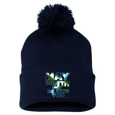 Funny May The 4th Be With You Pom Pom 12in Knit Beanie