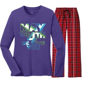 Funny May The 4th Be With You Women's Long Sleeve Flannel Pajama Set 