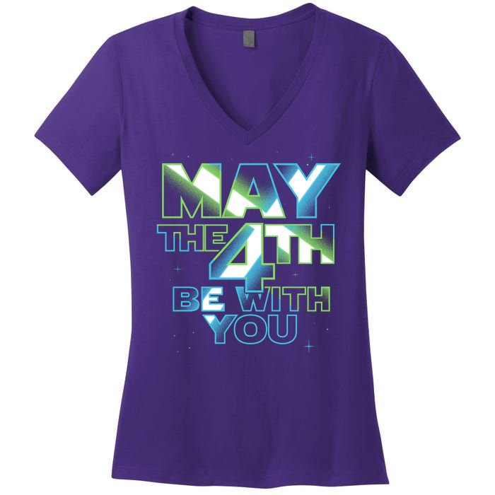 Funny May The 4th Be With You Women's V-Neck T-Shirt