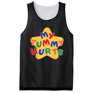 Funny My Tummy Hurts Star Mesh Reversible Basketball Jersey Tank