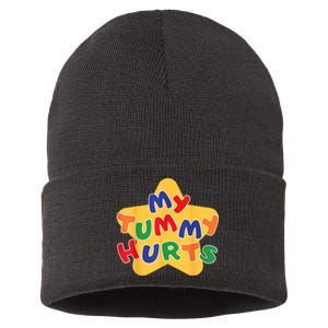 Funny My Tummy Hurts Star Sustainable Knit Beanie