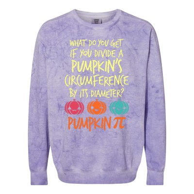 Funny Math Teacher Halloween Costume Pumpkin Pi Colorblast Crewneck Sweatshirt