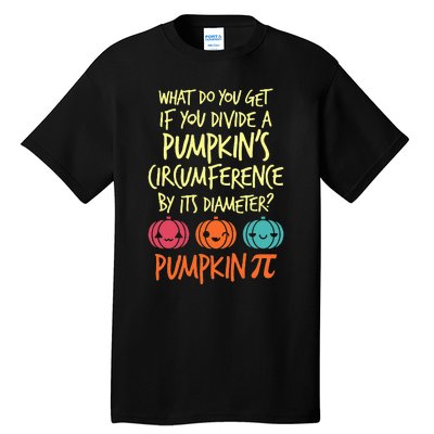 Funny Math Teacher Halloween Costume Pumpkin Pi Tall T-Shirt