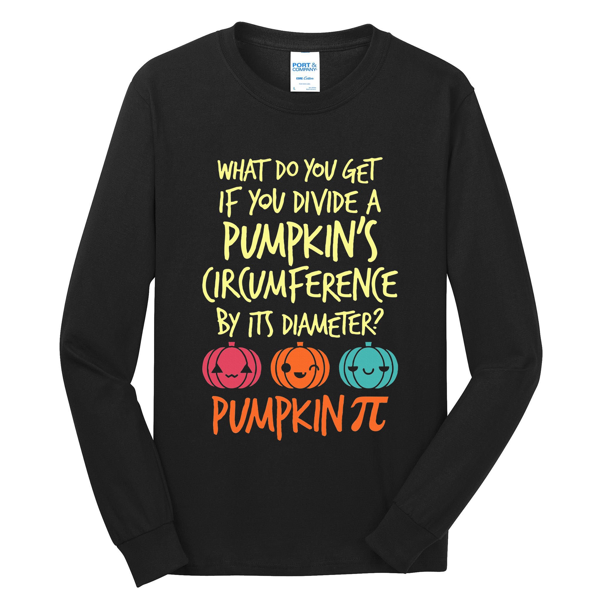 Funny Math Teacher Halloween Costume Pumpkin Pi Tall Long Sleeve T-Shirt