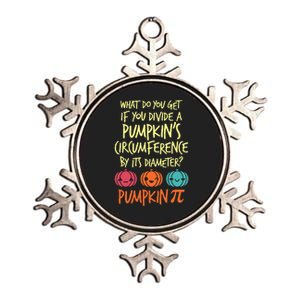 Funny Math Teacher Halloween Costume Pumpkin Pi Metallic Star Ornament