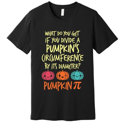 Funny Math Teacher Halloween Costume Pumpkin Pi Premium T-Shirt