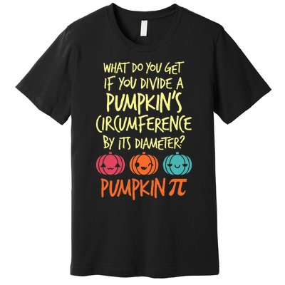 Funny Math Teacher Halloween Costume Pumpkin Pi Premium T-Shirt