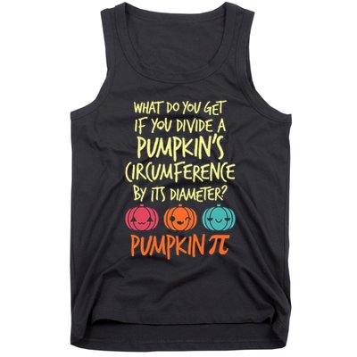 Funny Math Teacher Halloween Costume Pumpkin Pi Tank Top