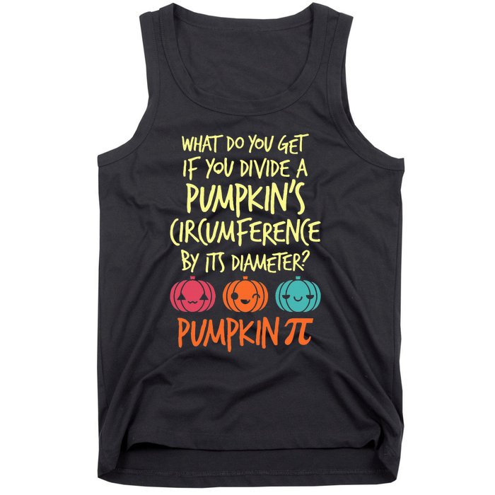 Funny Math Teacher Halloween Costume Pumpkin Pi Tank Top