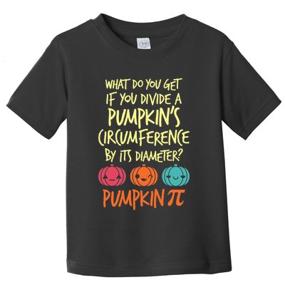 Funny Math Teacher Halloween Costume Pumpkin Pi Toddler T-Shirt