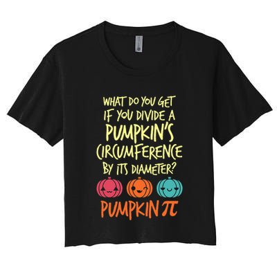 Funny Math Teacher Halloween Costume Pumpkin Pi Crop Top