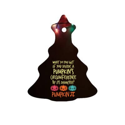 Funny Math Teacher Halloween Costume Pumpkin Pi Ceramic Tree Ornament