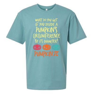 Funny Math Teacher Halloween Costume Pumpkin Pi Sueded Cloud Jersey T-Shirt