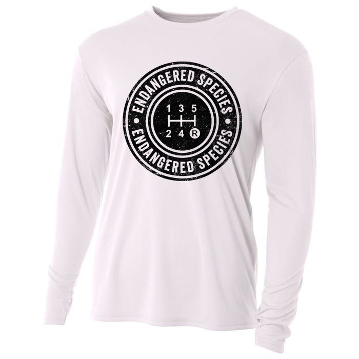 Funny Manual Transmission Stick Shift Endangered Cooling Performance Long Sleeve Crew