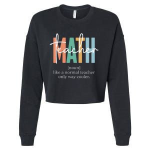 Funny Math Teacher Definition Cropped Pullover Crew