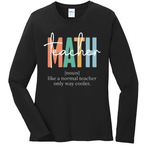 Funny Math Teacher Definition Ladies Long Sleeve Shirt