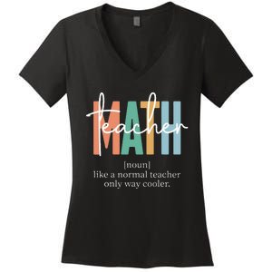 Funny Math Teacher Definition Women's V-Neck T-Shirt