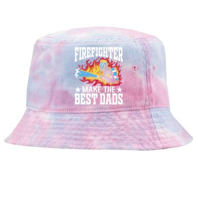 Firefighter Make The Best Dads Fire Firefighter Dad Gift Tie-Dyed Bucket Hat