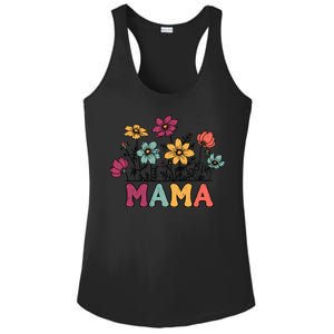 Floral Mama Typography Distressed Mama Flowers Mothers Day Ladies PosiCharge Competitor Racerback Tank