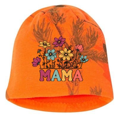 Floral Mama Typography Distressed Mama Flowers Mothers Day Kati - Camo Knit Beanie