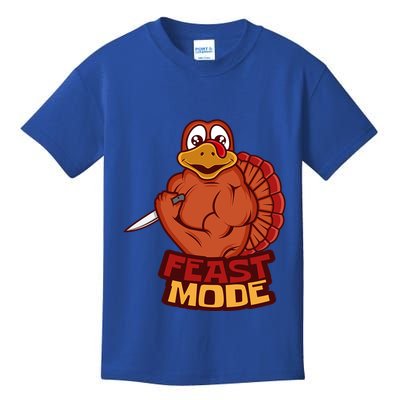Feast Mode Thanksgiving Fitness Weight Traiining Gift Kids T-Shirt