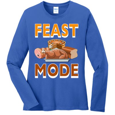 Feast Mode Thanksgiving Food Turkey Day Dinner Funny Gift Ladies Long Sleeve Shirt