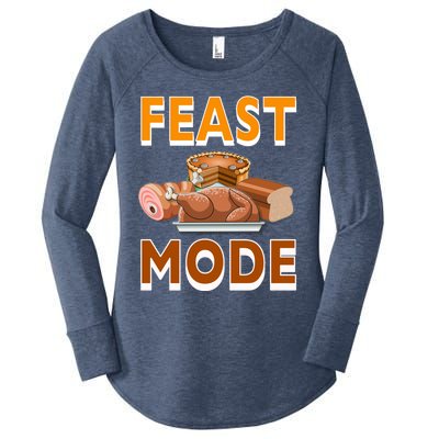 Feast Mode Thanksgiving Food Turkey Day Dinner Funny Gift Women's Perfect Tri Tunic Long Sleeve Shirt