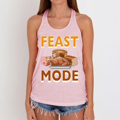 Feast Mode Thanksgiving Food Turkey Day Dinner Funny Gift Women's Knotted Racerback Tank