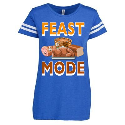 Feast Mode Thanksgiving Food Turkey Day Dinner Funny Gift Enza Ladies Jersey Football T-Shirt