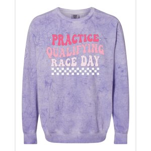 Funny Monday Tuesday Thursday Practice Qualifying Race Day Colorblast Crewneck Sweatshirt