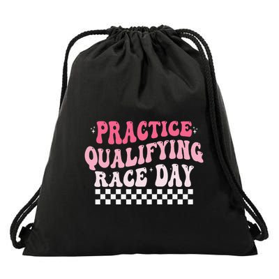 Funny Monday Tuesday Thursday Practice Qualifying Race Day Drawstring Bag