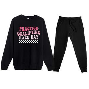 Funny Monday Tuesday Thursday Practice Qualifying Race Day Premium Crewneck Sweatsuit Set