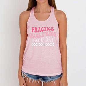 Funny Monday Tuesday Thursday Practice Qualifying Race Day Women's Knotted Racerback Tank