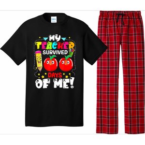 Funny My Teacher Survived 100 Days Of Me Teacher Students Pajama Set