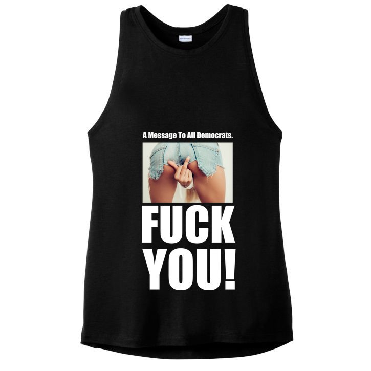 Funny Message To Democrats Ladies PosiCharge Tri-Blend Wicking Tank