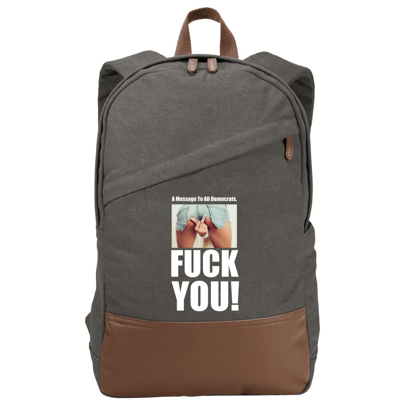 Funny Message To Democrats Cotton Canvas Backpack