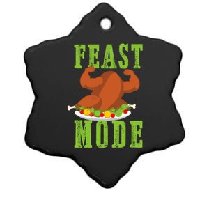 Feast Mode Turkey Flex Funny Thanksgiving Gift Gift Ceramic Star Ornament