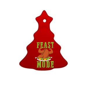 Feast Mode Turkey Flex Funny Thanksgiving Gift Gift Ceramic Tree Ornament