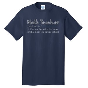 Funny Math Teacher Definition First Day Back To School Tee Tall T-Shirt